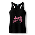 Angel's Journey Podcast Women's Tank — Pink Script Logo & Matthew 10:8 Scripture Back