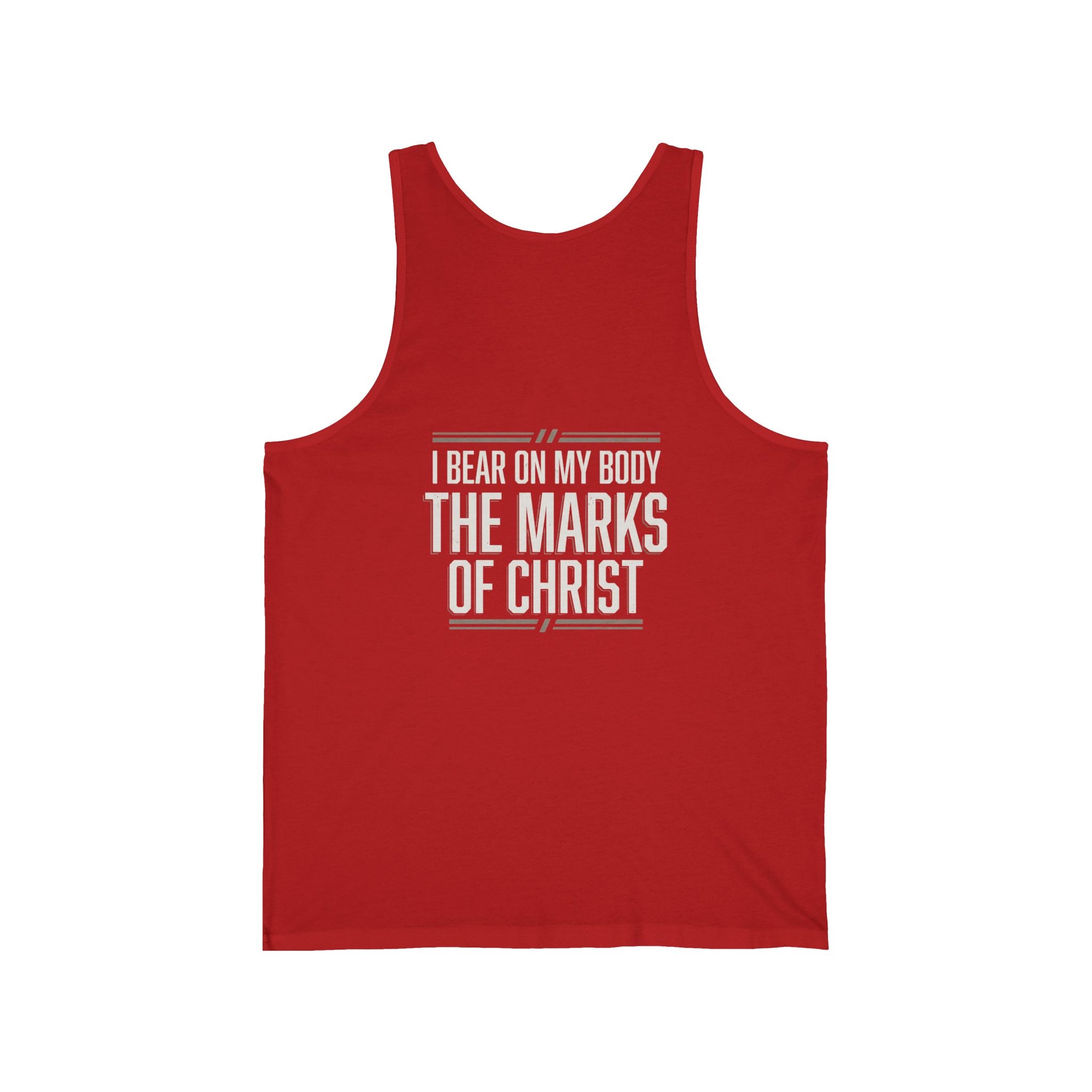 Christian Tank Top — Galatians 6:17 Cross & 'The Marks of Christ' Faith Graphic Tank