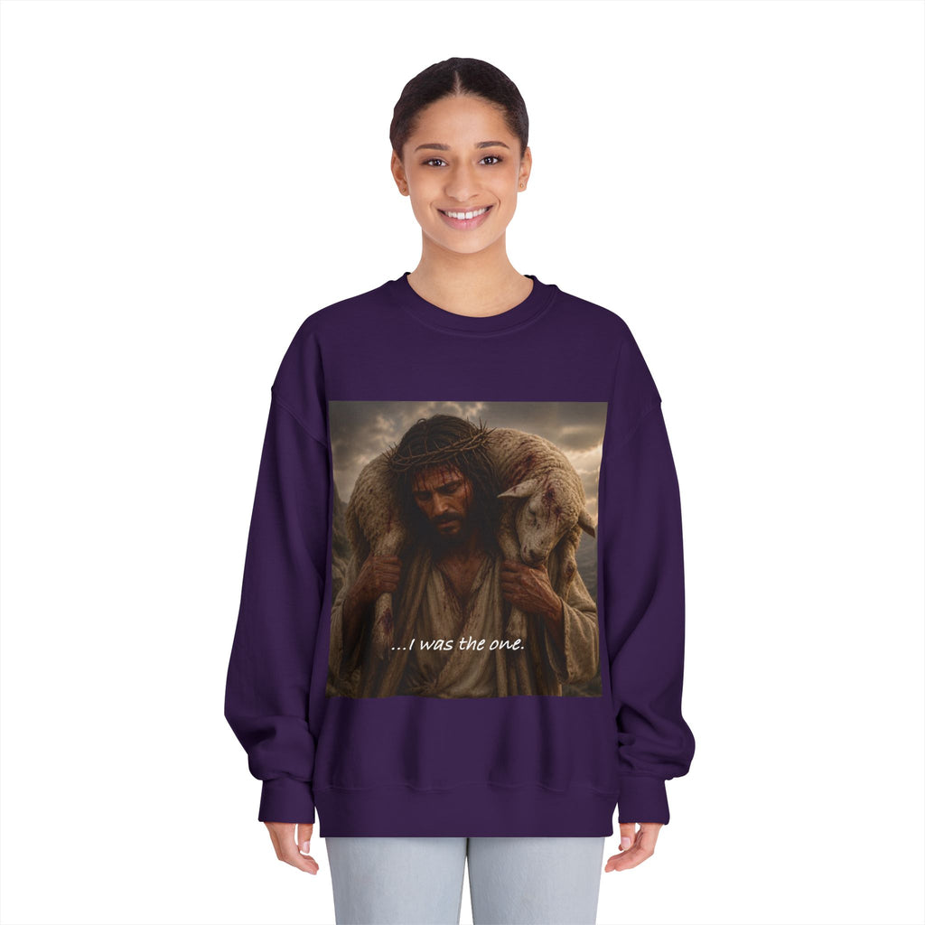 Jesus Shepherd Crewneck Sweatshirt – "...I was the one." Religious Christian Graphic Pullover