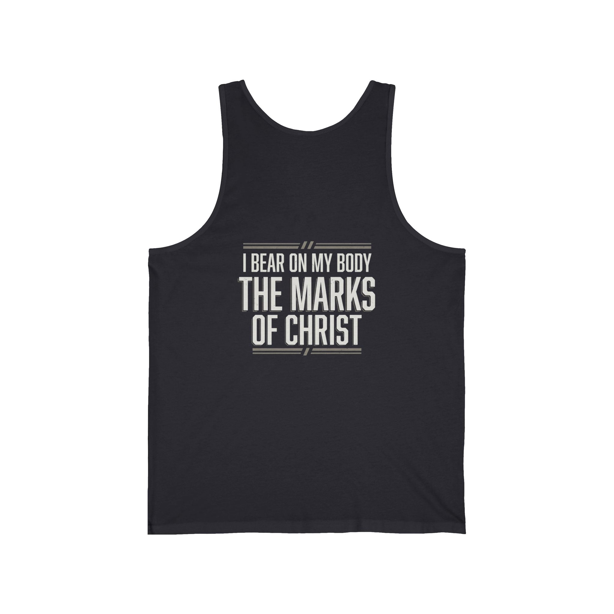 Christian Tank Top — Galatians 6:17 Cross & 'The Marks of Christ' Faith Graphic Tank