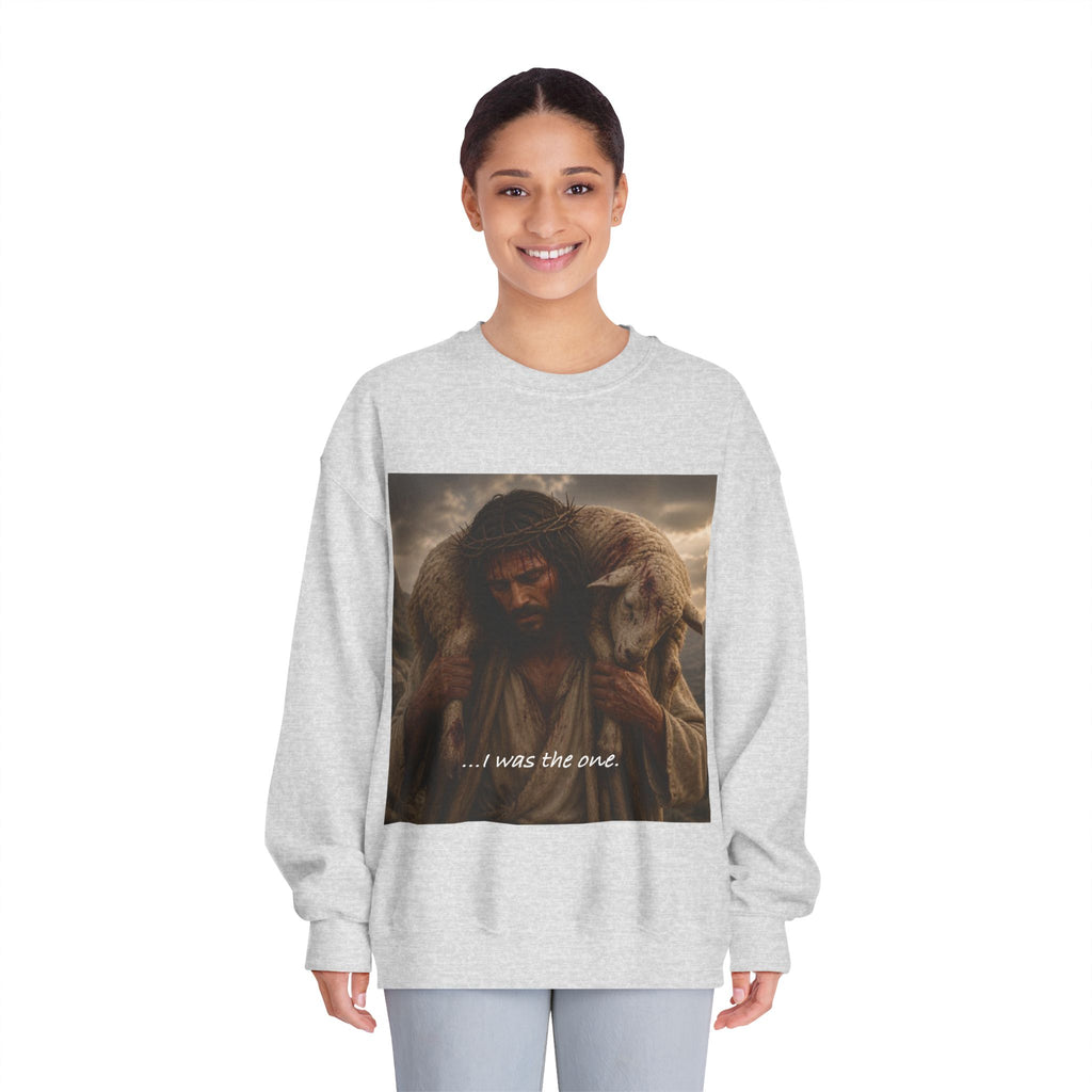 Jesus Shepherd Crewneck Sweatshirt – "...I was the one." Religious Christian Graphic Pullover
