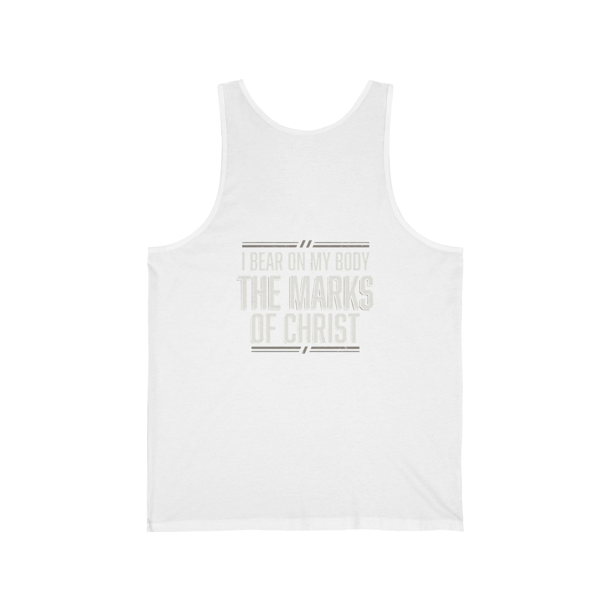 Christian Tank Top — Galatians 6:17 Cross & 'The Marks of Christ' Faith Graphic Tank