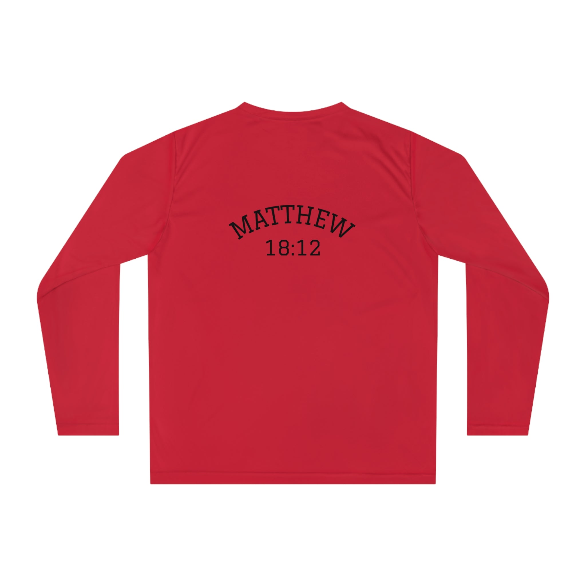 Matthew 18:12 Shepherd Graphic Long Sleeve Shirt — Jesus Carrying Lamb Faith Tee