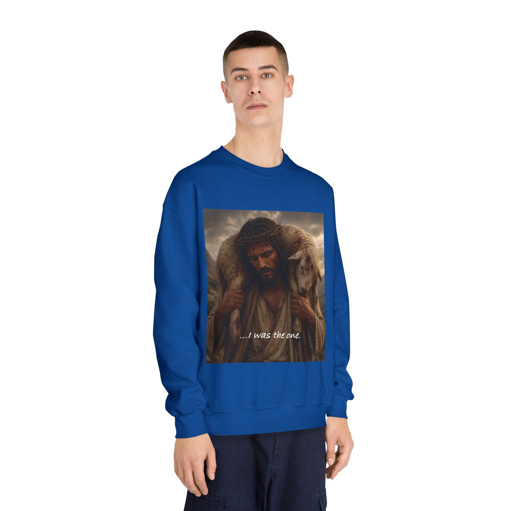 Jesus Shepherd Crewneck Sweatshirt – "...I was the one." Religious Christian Graphic Pullover