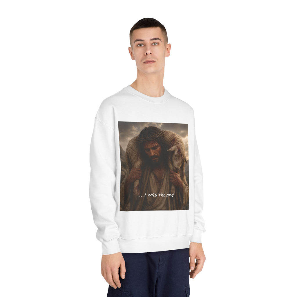 Jesus Shepherd Crewneck Sweatshirt – "...I was the one." Religious Christian Graphic Pullover