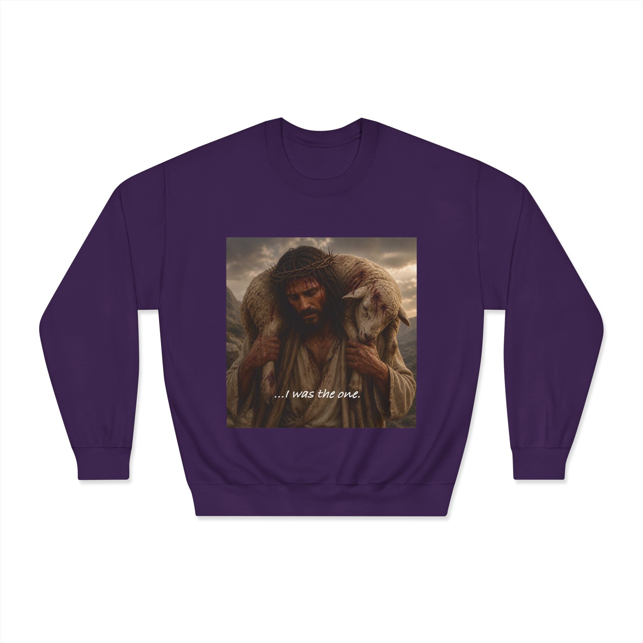 Jesus Shepherd Crewneck Sweatshirt – "...I was the one." Religious Christian Graphic Pullover