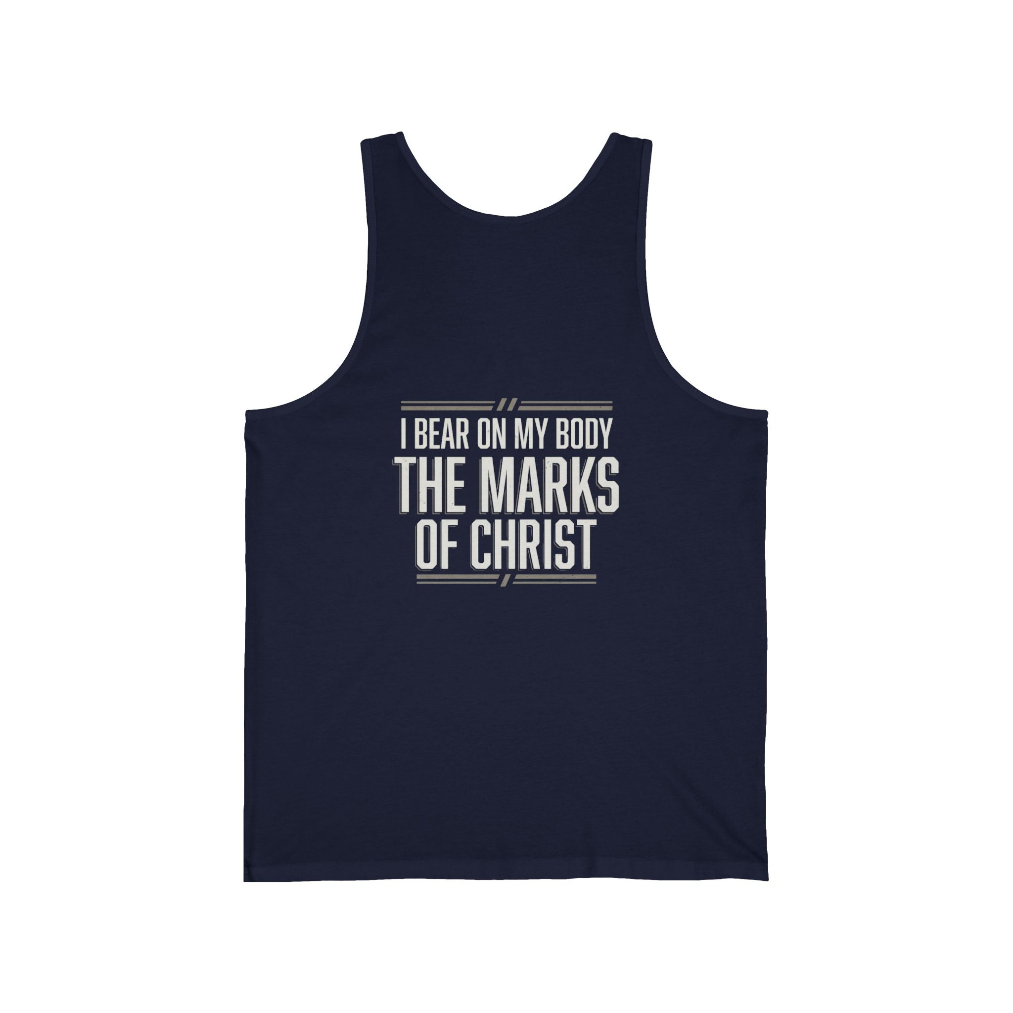 Christian Tank Top — Galatians 6:17 Cross & 'The Marks of Christ' Faith Graphic Tank
