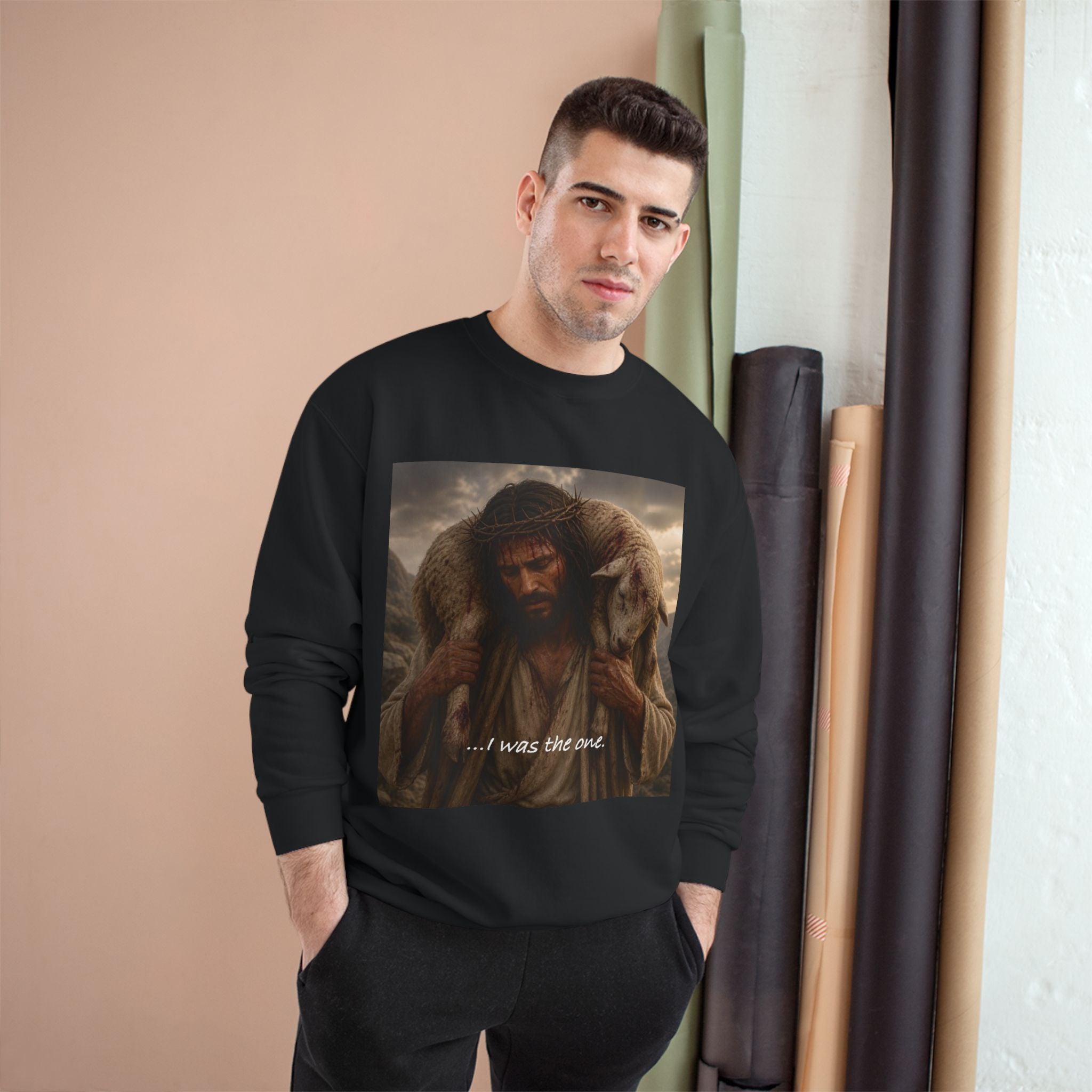 Jesus The Good Shepherd Sweatshirt — "I Was The One" Christian Crewneck