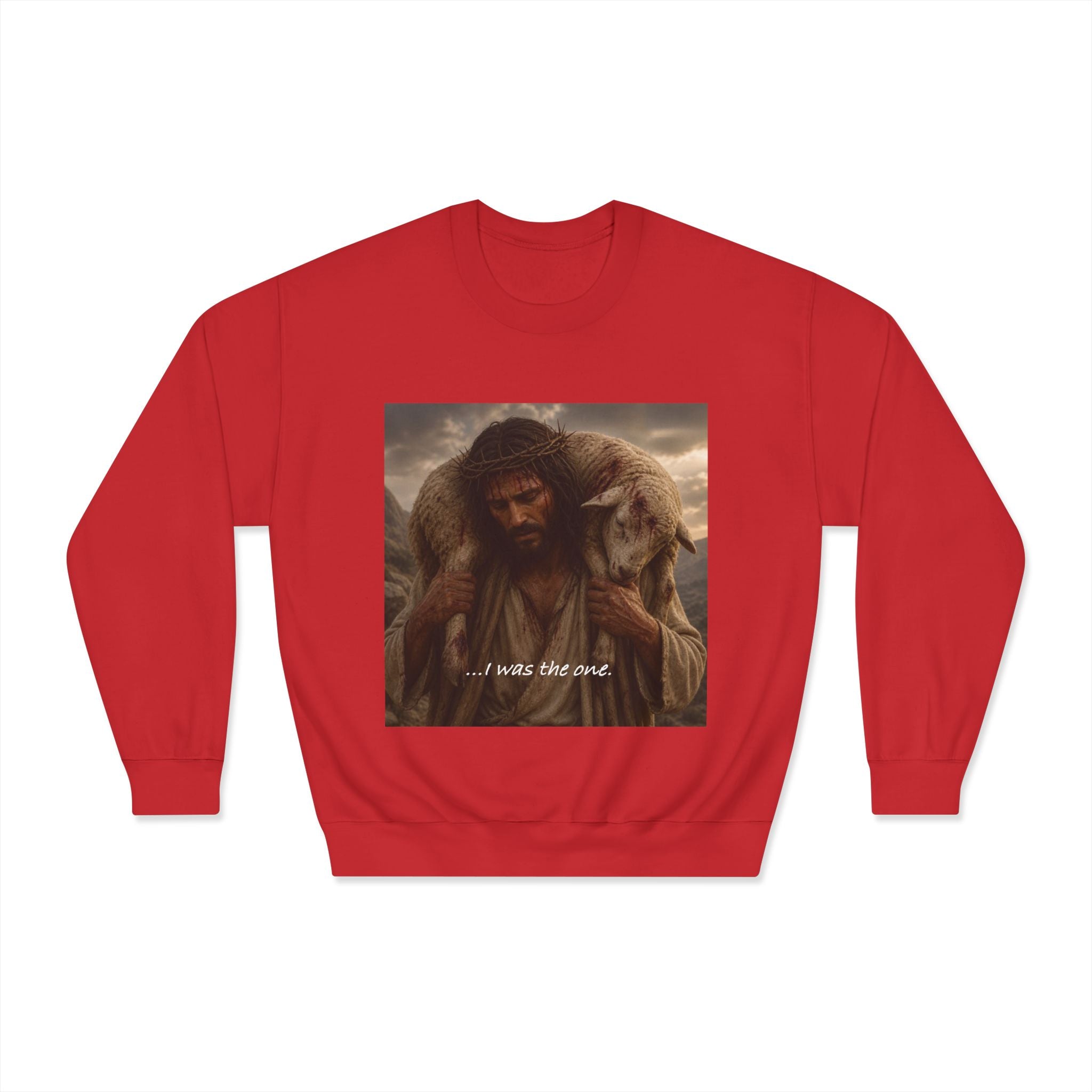 Jesus Shepherd Crewneck Sweatshirt – "...I was the one." Religious Christian Graphic Pullover