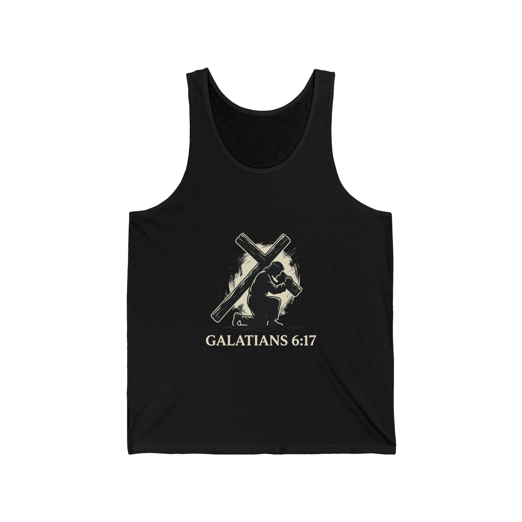 Christian Tank Top — Galatians 6:17 Cross & 'The Marks of Christ' Faith Graphic Tank